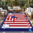 thumbnail image 2 of Independence Day Outdoor Rug for Patio/Deck/Porch, Non-Slip Large Area Rug 6 x 9 Ft, American Flag Patriotic Star Red Striped Indoor Outdoor Rugs Washable Area Rugs, Camping Rug Carpet Runner, 2 of 8