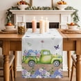 thumbnail image 2 of Table Runner 70 Inches Long for Kitchen Dining, Blue Purple Floral Dresser Scarf Farmhouse, Dining Table Decorations for Wedding/Parties, Spring Country Hydrangea Flower Truck 13 x 70 In, 2 of 8