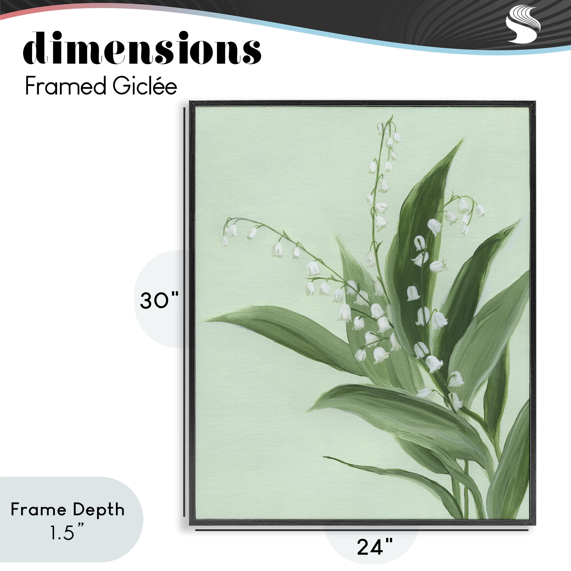Stupell Industries Gentle Lily of Valley Black Framed Giclee Art, design by Grace Popp