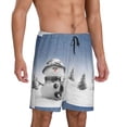 thumbnail image 2 of Kdxio Snowman And Christmas Tree Print Mens Sleep Shorts Bottoms Soft Comfy Pajama Wear Pants with Drawstring Pockets, 2 of 7