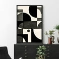 thumbnail image 3 of IDEA4WALL Framed Canvas Print Wall Art Minimalist Black And White Abstract Collage Illustrations Geometric Splicing Graphics Modern Art Bohemian Artwork for Home Decor - 16"x24" Black, 3 of 5