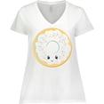 thumbnail image 3 of Inktastic White Donut Women's Plus Size V-Neck T-Shirt, 3 of 5