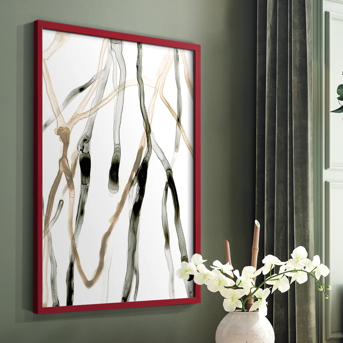 Runnel XI in Red Solid Wood 11 x 14 Framed Print