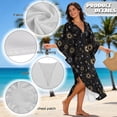 thumbnail image 6 of Xoenoiee Moon Star Pattern Plus Size Kaftan Dress for Women, Oversized V-Neck Batwing Sleeve Boho Swimsuit Cover Up Maxi Beach Resort Caftan, 6 of 7