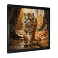 thumbnail image 2 of Designart "Intense Jungle Stare of a Tiger II" Animals Framed Wall Art Decor - Modern Brown Tiger Hallway Framed Wall Art Decor, 2 of 6