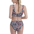 thumbnail image 5 of High Waisted Bikini Sets For Women, Paisley Print Red Swimsuits Tummy Control, Two Pieces Bathing Suit, 5 of 8