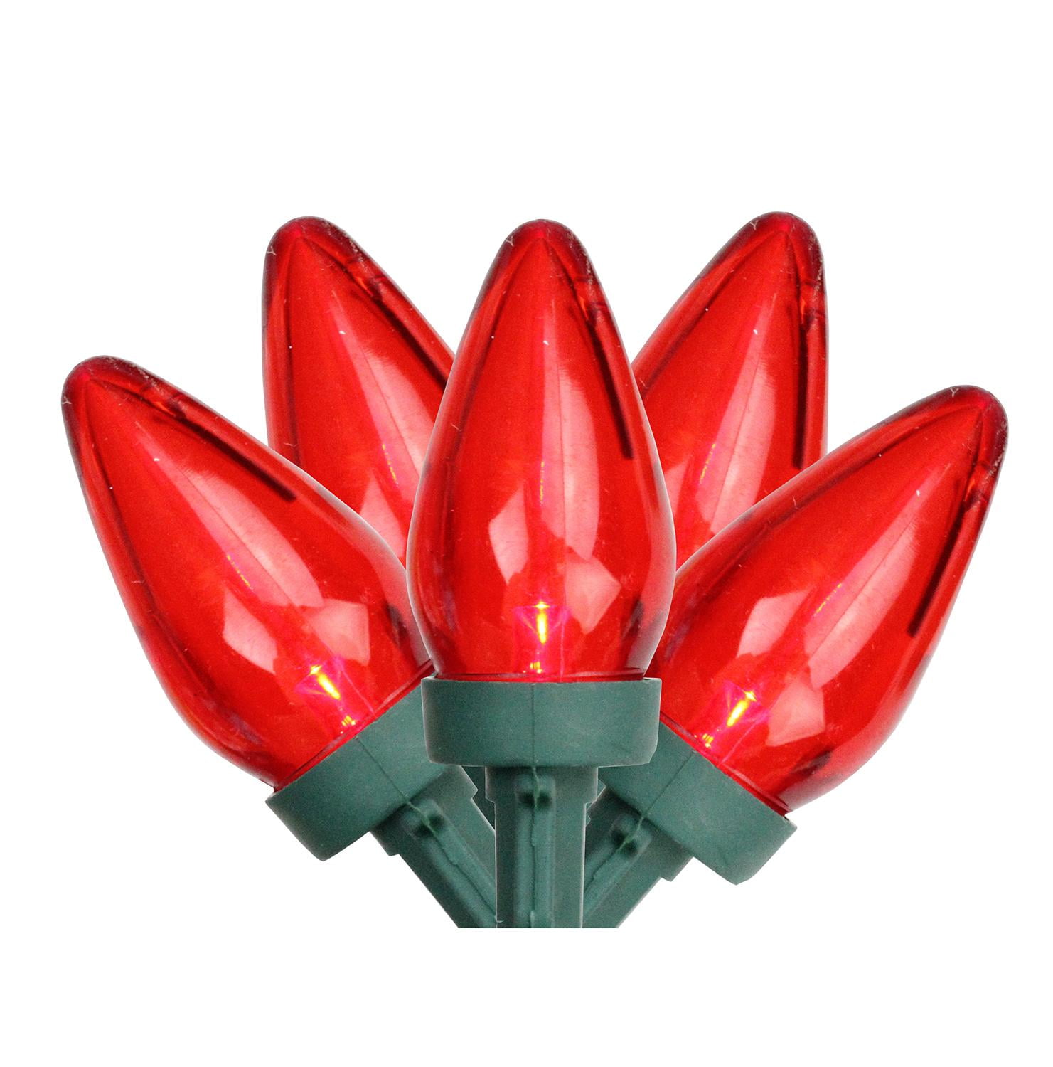 Set Of 15 Red White And Green Satin G50 Globe Christmas Lights - Green Wire - Walmart.com