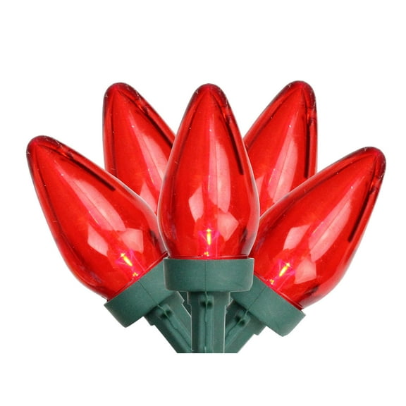 Northlight LED C7 Christmas Holiday Lighting, Red, 25 Count