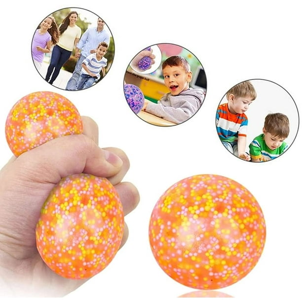 1Pcs Squeeze Ball Toy, Stress Balls Sensitive Fidget Jouet pour Enfants  Adultes Balle Anti-Stress, Très Approprié pour les Adultes et les Enfants,  pour Tuer le Temps Orange 