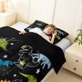 thumbnail image 3 of Homewish Kawaii Dinosaur Twin Comforter Sets,Cartoon Animal Bedding Set,Black,Black Reversible,2 Pieces,1 Comforter and 1 Pillowcase, 3 of 7