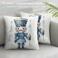 thumbnail image 3 of ARISTURING  Merry Christmas Nutcracker Throw Pillow Covers, Winter Holiday Party Decorative Farmhouse Cushion Case Home Decoration Bright Cartoon Xmas Decor for Sofa Couch Set of, 3 of 5