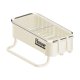 thumbnail image 2 of Estante de desagüe para el fregadero del baño de la cocina – Montado en la pared, acero inoxidable, organizador autodrenable, ganchos extraíbles, 26,5 cm, negro/gris/blanco, 2 of 6
