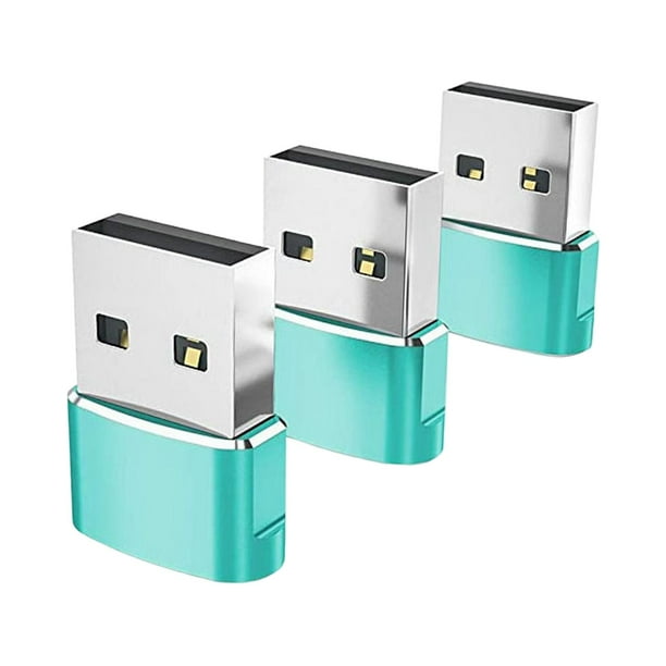 Adaptador 3x Tipo-C 3.1 a USB 2.0 Plug and Play Hembra a Macho Transmisión de Datos Verde