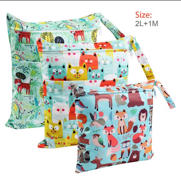 Bolsa de pañales para traje grande 30*36 cm pequeña 28*30 cm bolsa de pañales con doble cremallera