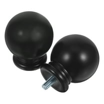 Hemobllo Curtain Rod Cap 2Pcs Black Plastic Ball Head for Decorative Rods and Homeowners