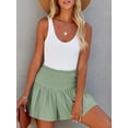 thumbnail image 3 of Solid Color Shirred Waist Shorts Casual Loose Beach Shorts For Spring & Summer Women's Clothing, 3 of 9