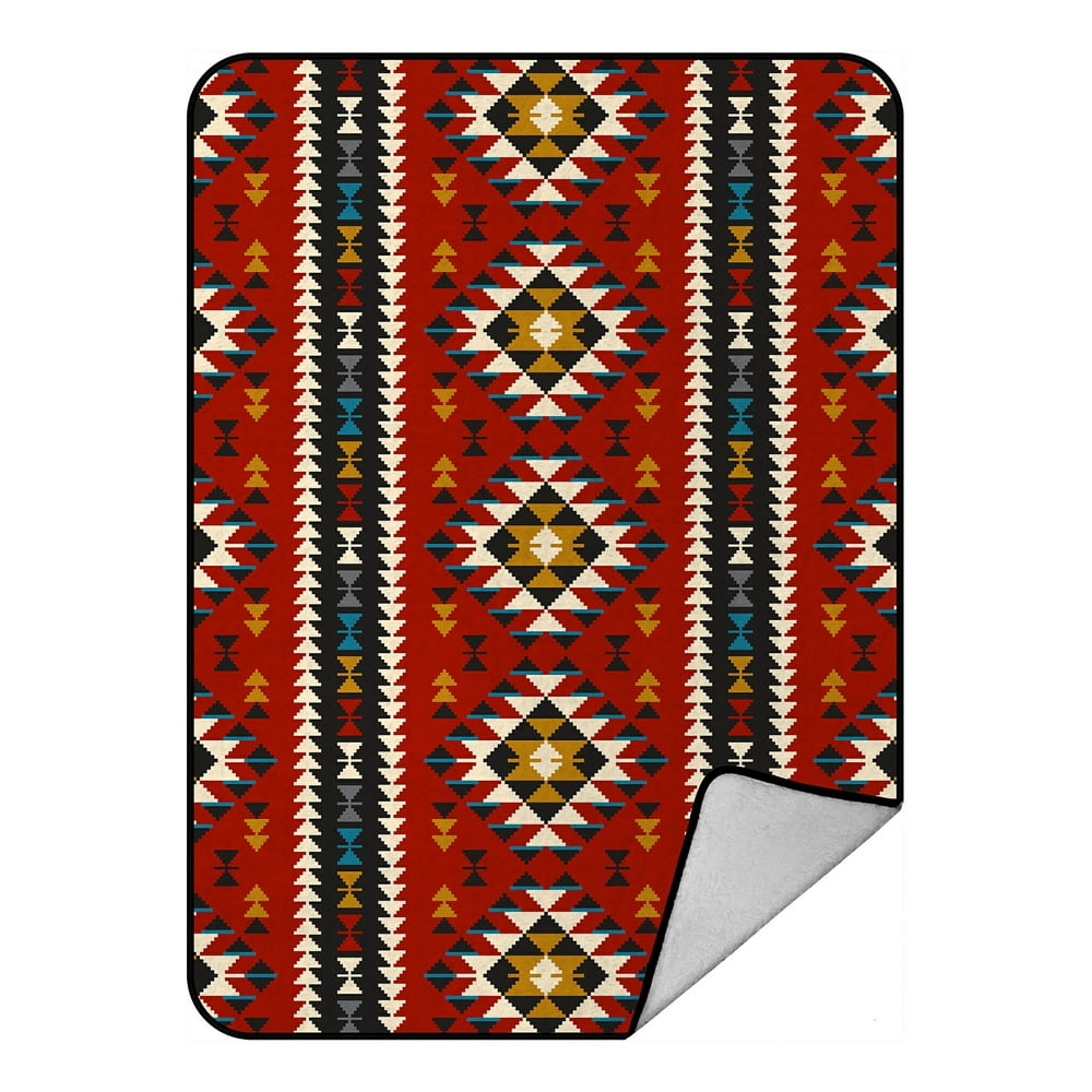ECZJNT Tribal Colorful Geometric Ethnic Traditional Ornament Throw