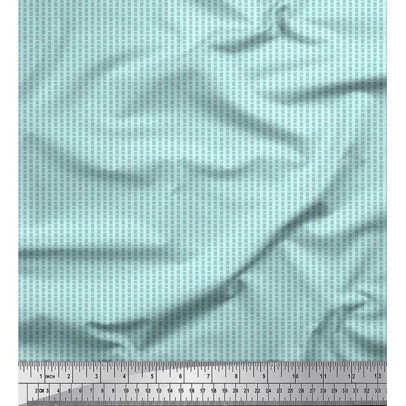 Soimoi Rayon Crepe Fabric Stripe Shirting Decor Fabric Printed Yard 46 Inch Wide