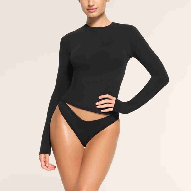 Blusa Mangas Largas Camisa de otoño para mujer, Top básico con cuello levantado, conjunto deportivo holgado (negro S) Kuymtek Negro T S para Mujer
