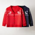 thumbnail image 6 of GYRATEDREAM Baby Boys Girls Christmas Reindeer Knit Sweater Cardigan Infant Toddlers Cotton Crewneck Pullover Sweater Long Sleeve Tops Coat Fall Winter Clothes for 6Y Blue, 6 of 7