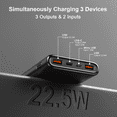 thumbnail image 4 of Portable Charger, 10000mAh Power Bank Fast Charging, 22.5W Battery Pack with USB C/USB A Output LED Display,for iPhone 16/15/14 Series, Samsung, Google,Android,All USB Devices, 4 of 8