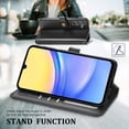 thumbnail image 4 of for Samsung Galaxy A35 Phone Case Wallet Card Holder, Premium PU Leather Stand Flip Wrist Strap Magnetic Closure Shockproof Protective Wallet Case Cover for Samsung Galaxy A35, Black, 4 of 6