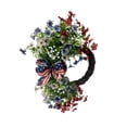 thumbnail image 5 of Fuebueo 17.7 Inch 4th of July Decorations Wreath for Front Door, Patriotic Independence Day Wreath with Stars and Stripes Bow, Red White Blue Artificial Flower Wreath for Wall Window Outdoor Hanging, 5 of 6