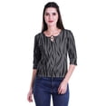 thumbnail image 4 of Moomaya Printed Keyhole Neck Ring Top Casual 3/4th Sleeve Tees Tank Tunic Top, 4 of 5