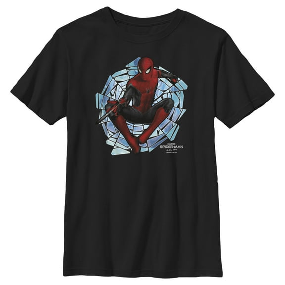 Boy's Marvel Spider-Man: No Way Home Spinning Webs Graphic Tee Black Large