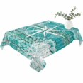 thumbnail image 2 of Summer Coastal Table Cloth Waterproof Tablecloths, Ocean Compass Starfish Shell Conch Blue Green Tablecloth Dining Table Cover for Kitchen Party Tabletop Outdoor, Rectangle Tablecloth 60x84 Inch, 2 of 9