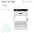 thumbnail image 3 of Burdon 24 in. Brown Bathroom Vanity With Black Ceramic Sink Top, 3 of 13