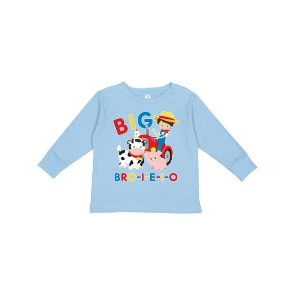 Inktastic Farmer Tractor EIEIO Big Bro Boys Long Sleeve Toddler T-Shirt