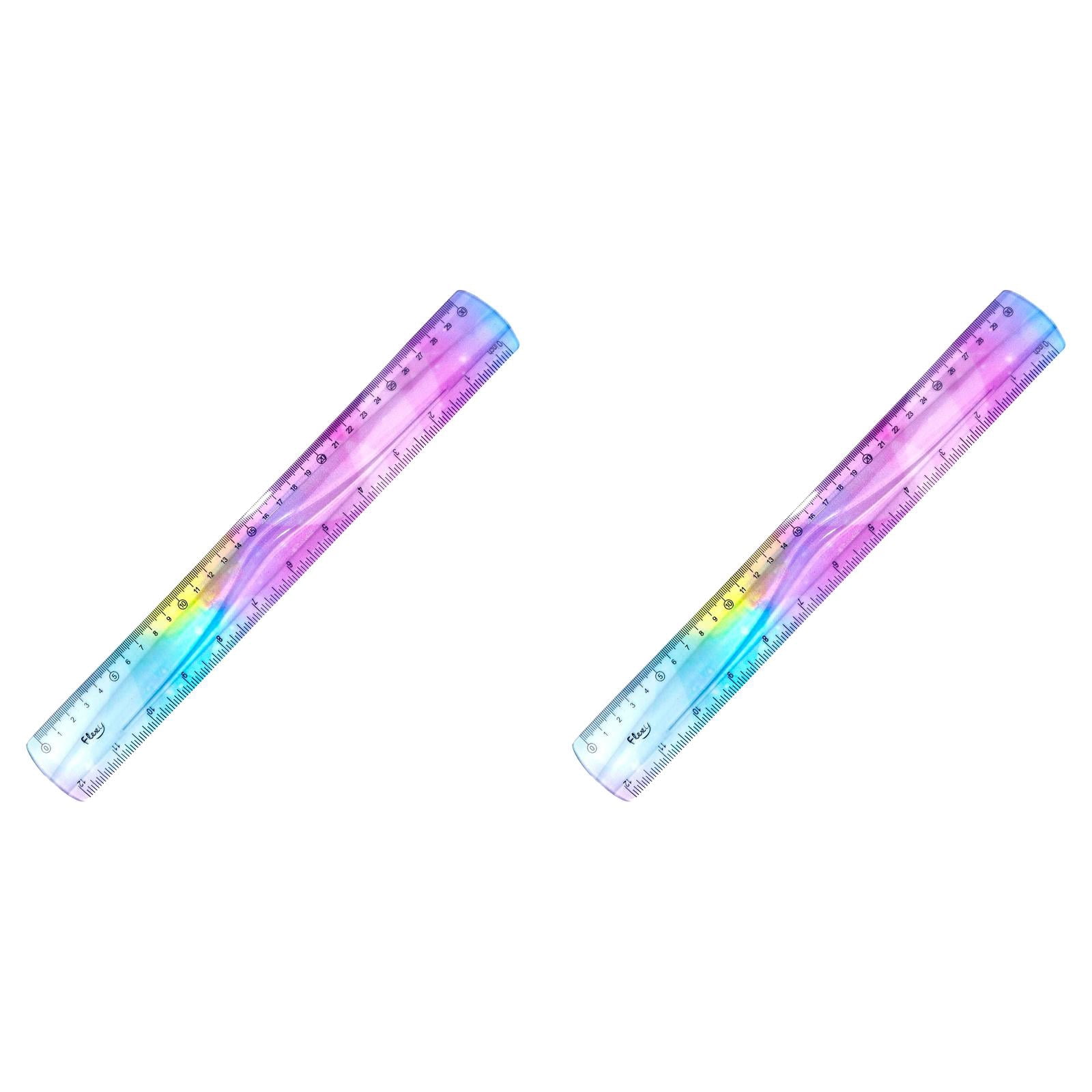 TXYRDXK 2-Piece Flexible Ruler, 30cm/12inch Plastic Shatterproof Straight Edge Soft Bendable Ruler for Home, Office, & Adults