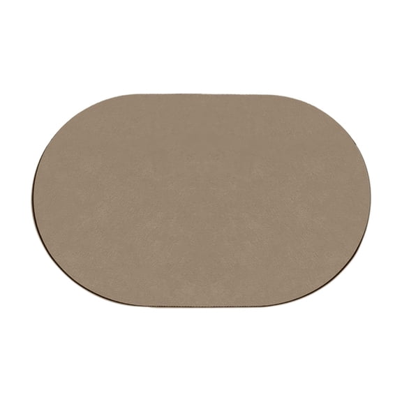 Khaki Oval Diatomite Bath Mat, 40X60Cm Absorbent Foot Mat For Shower Tub, Non-Slip & Quick Dry, Natural Stone Material For Bathroom, Various Neutral Colors