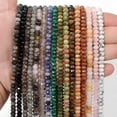 thumbnail image 2 of HOOUN 4x6mm Natural Gemstone Faceted Rondelle Spacer Loose Beads for Jewelry Making-4..Green White Jade-15 inches, 2 of 8