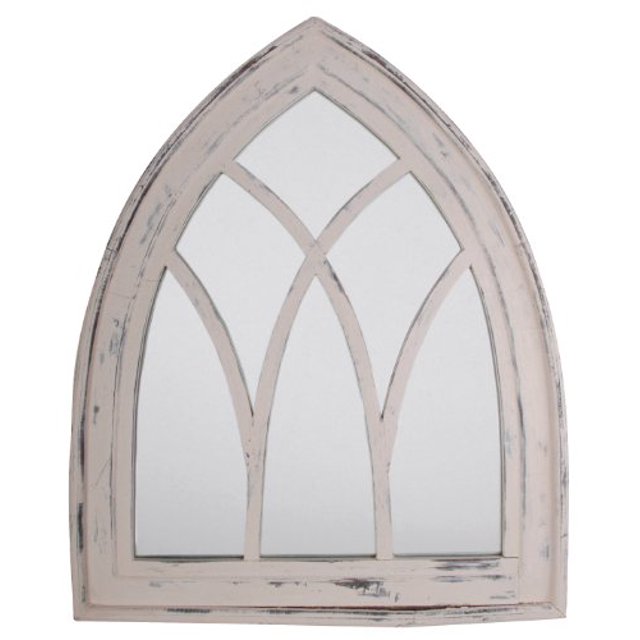 Esschert Design USA WD10 Mirror Gothic, White Wash Finish