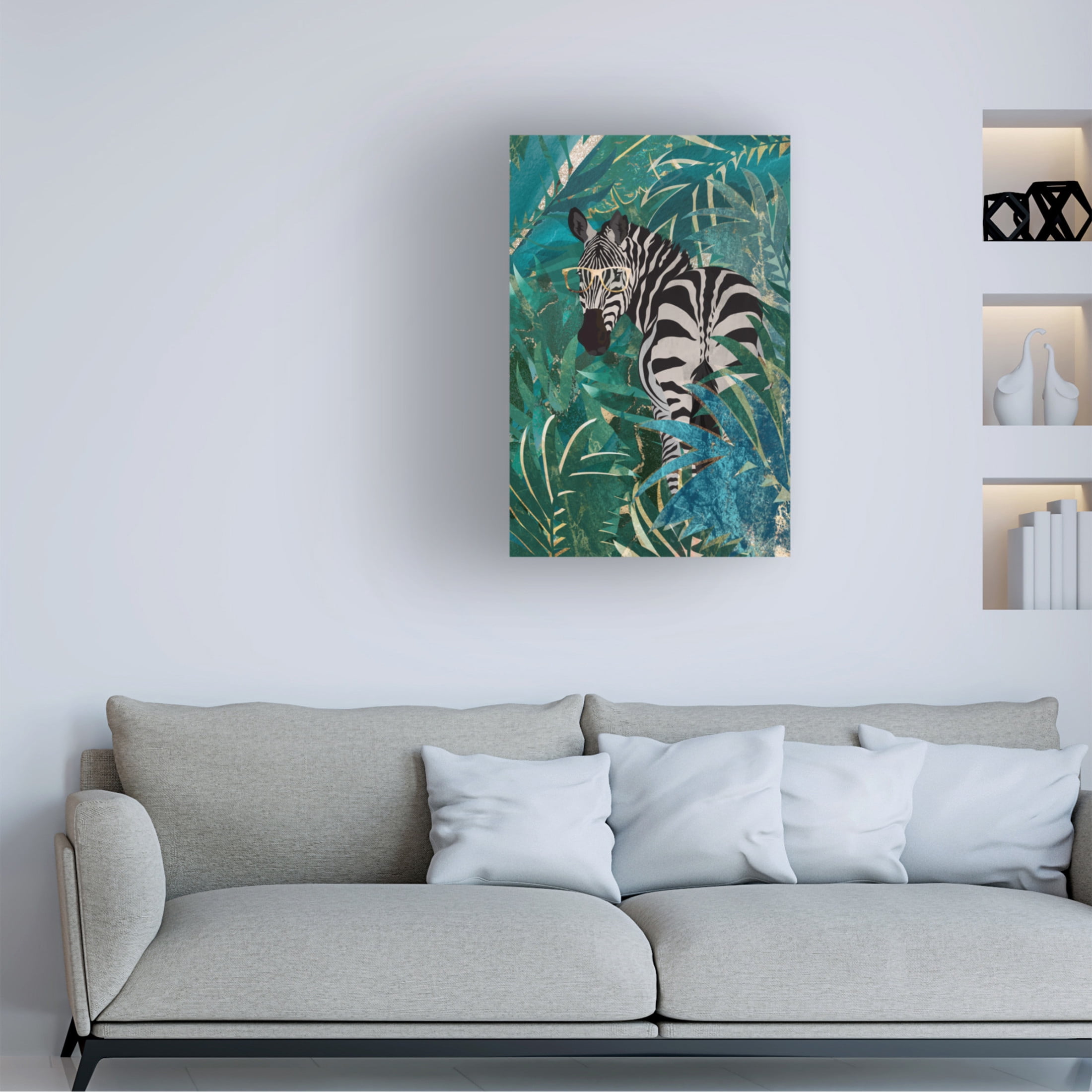 Trademark Fine Art Sarah Manovski Zebra in the jungle 2 Canvas Wall Art