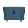 thumbnail image 5 of Modern Curved Sideboard 47.2-Inch Decorative Storage Cabinet Wooden Console Table Coffee Bar Cabinet with 4 Doors and Adjustable Interior Shelves for Living Room, Kitchen, Bedroom, Hallway (Blue), 5 of 10