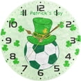 thumbnail image 5 of SKYSONIC St. Patrick's Day Hat Football Wall Clock 10 Inch Silent Non Ticking Round Clock Oil Painting Clock Easy to Read Clock for Living Room Bedroom Bathroom Home Decor, 5 of 7