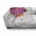 thumbnail image 3 of Valentines Day Soft Flannel Fleece Throw Blanket, Happy Celebration Words Love Romance Theme Abstract Image Heart, Cozy Plush for Indoor and Outdoor Use, 50" x 60", Multicolor, by Ambesonne, 3 of 6