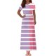 thumbnail image 4 of Vestido Corto de Verano de la Moda de las Mujeres Impreso de Manga Corta Cuello Redondo Tobillo de Longitud Vestido Casual, 4 of 5