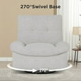 thumbnail image 6 of NOUHAUS Swivel Gray Fabric USB Charging Glider Recliner Rocking Function Nursery For Living Room, 6 of 10