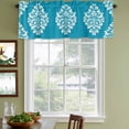 thumbnail image 4 of Baroque Blue Valances for Windows, Decorative Rod Pocket Window Valance Curtains, Vintage Damask Classic Floral Short Curtain Drapes for Kitchen/Bathroom/Living Room, 2 Panels, 42" W x 18" L, 4 of 8
