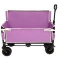 thumbnail image 5 of 3-in-1 Convertible Wagon Cart with Bench Seat & Storage - Heavy-Duty 500lbs Capacity, 180L All-Terrain Utility Wagon for Outdoor, Compact Foldable Design, Purple, 5 of 9