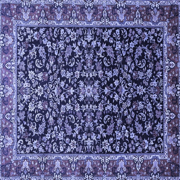 Ahgly Company Machine Washable Indoor Square Persian Blue Traditional Area Rugs, 3' Square