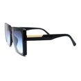 thumbnail image 3 of Womens 90s Designer Rectangle Butterfly Inset Lens Diva Sunglasses Black Blue, 3 of 4
