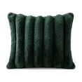 thumbnail image 2 of Dark Green Striped Plush Pillow Cover, 17.7 In Soft Faux Rabbit Fur Style Cushion Case for Sofa Couch Bed Bedroom Living Room Home Decor, 2 of 6