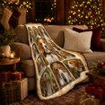 thumbnail image 3 of Beagle Dog Portrait Collage, Cozy Gothic Scene, Warm Flannel Blanket for Living Room and Bedroom with Detailed Artwork, Animal Lovers Thanksgiving Gift, Gothic Home Decor, 3 of 9