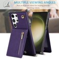 thumbnail image 5 of Crossbody Wallet Case for Samsung Galaxy S23 Ultra, PU Leather Zipper Handbag Purse Flip Cover with Kickstand Case for Samsung Galaxy S23 Ultra ZP Purple, 5 of 17