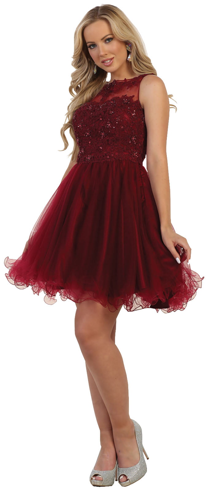 May Queen Cute Short Demure Party Dress And Plus Size